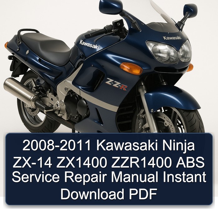 2008-2011 Kawasaki Ninja ZX-14 ZX1400 ZZR1400 ABS Manual de servicio y reparación Instant Download PDF
