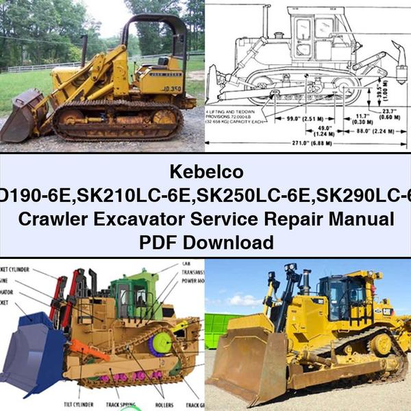 Kebelco SK160LC-6E ED190-6E SK210LC-6E SK250LC-6E SK290LC-6E SK330LC-6E Crawler Excavator Manual de servicio y reparación