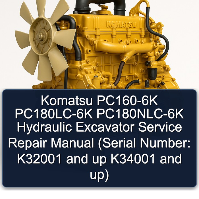 Manual de Servicio y Reparación de Excavadoras Hidráulicas Komatsu PC160-6K, PC180LC-6K, PC180NLC-6K (Serie K32001 y superiores, K34001 y superiores)