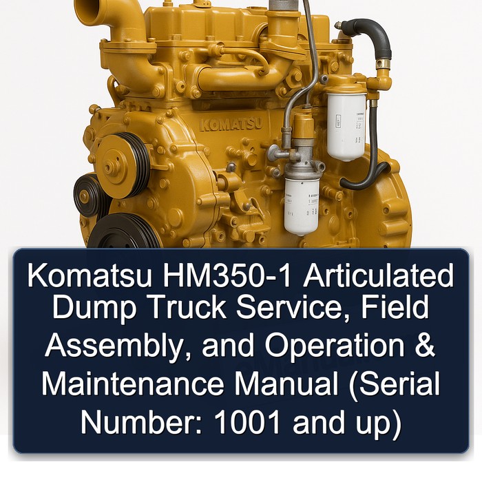 Komatsu HM350-1 Articulated Dump Truck Manual de servicio y reparación + Field Assembly Manual + Operation & Maintenance Manual (Serial Number: 1001 and up)