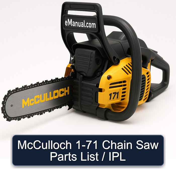 Mcculloch 1-71 Chain Saw / Ipl Parts Catalog PDF Download
