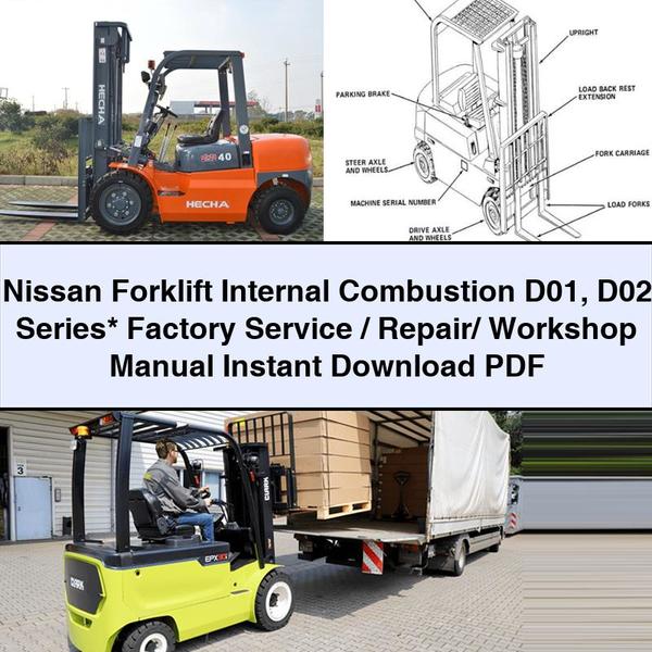 Manual de Servicio y Reparación de Carretillas Elevadoras Nissan D01 D02 de Combustión Interna
