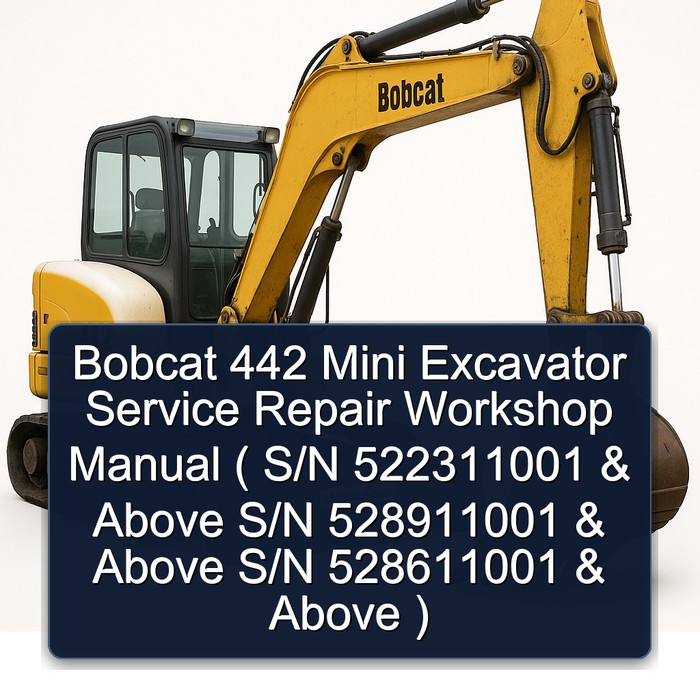 Bobcat 442 Mini Excavator Service Repair Workshop Manual ( S/N 522311001 & Above S/N 528911001 & Above S/N 528611001 & Above )