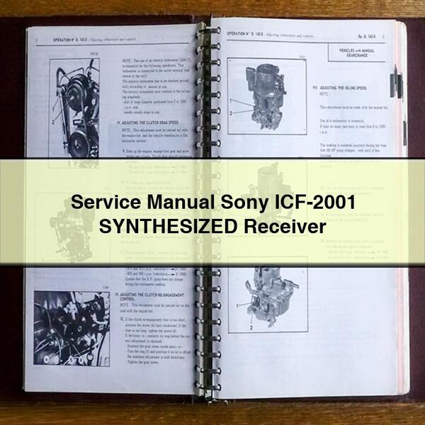 Service Repair Manual Sony ICF-2001 SYNTHESIZED Receiver