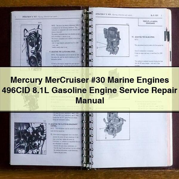 Mercury Mercruiser #30 Marine Engines 496CID 8.1L Gasoline Engine Workshop Service Repair Manual PDF Download