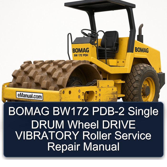 BOMAG BW172 PDB-2 Single DRUM Wheel DRIVE VIBRATORY Roller Manual de servicio y reparación