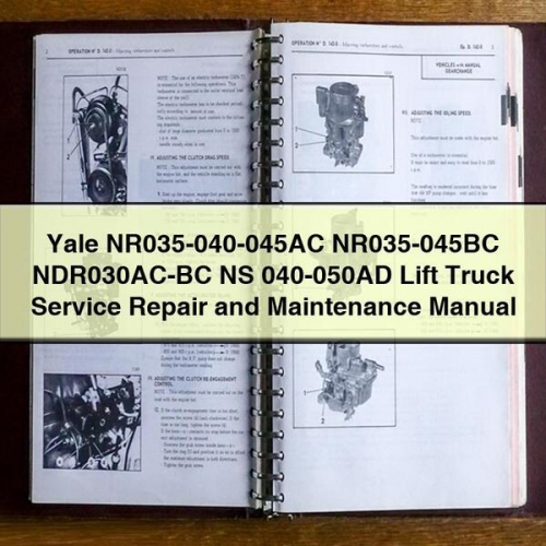 Manual de Servicio y Reparación de Montacargas Yale NR035-040-045AC, NR035-045BC, NDR030AC-BC, NS 040-050AD (PDF)