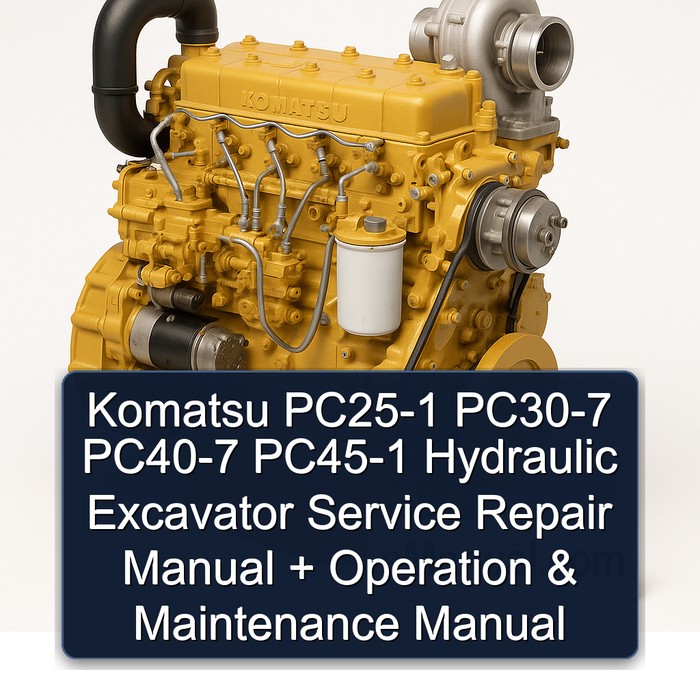 Komatsu PC25-1 PC30-7 PC40-7 PC45-1 Hydraulic Excavator Service Repair Manual + Operation & Maintenance Manual