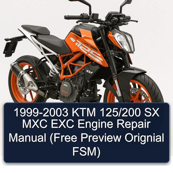 1999-2003 KTM 125/200 SX MXC EXC Engine Repair Manual (Free Preview Orignial FSM)