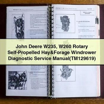 John Deere W235 W260 Rotary Self-Propelled Hay&Forage Windrower Diagnostic Service Repair Manual(TM129619) 
