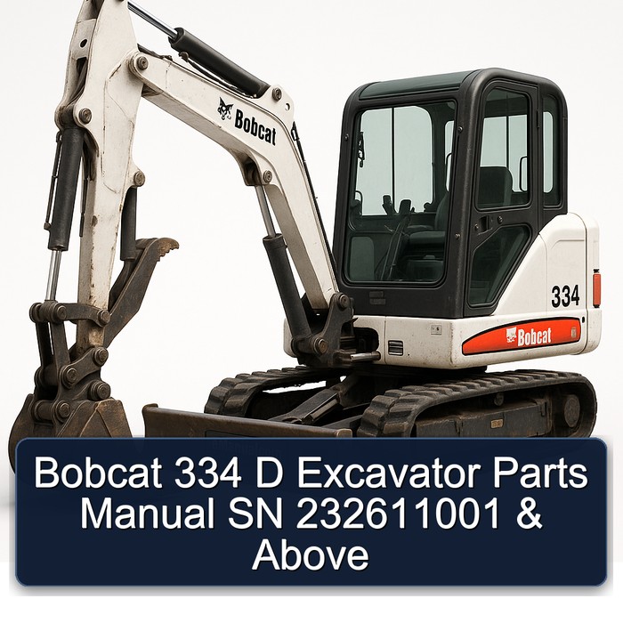Bobcat 334 D Excavator Parts Manual SN 232611001 & Above