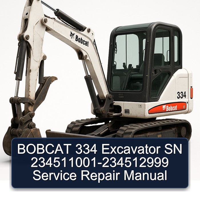 BOBCAT 334 Excavator SN 234511001-234512999 Service Repair Manual
