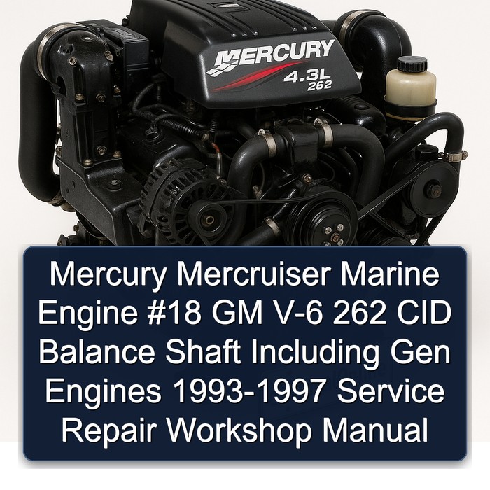 Mercury Mercruiser #18 Marine EngineS GM V-6 262 CID (4.3L) Balance Shaft Including Gen Engines 1993-1997 Service Repair Workshop Manual Download PDF