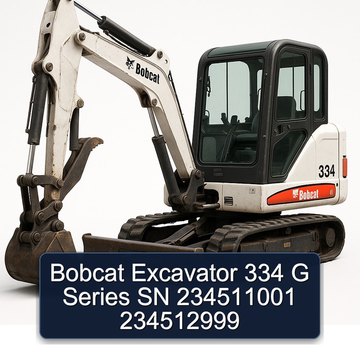 Bobcat Excavator 334 G Series SN 234511001 234512999
