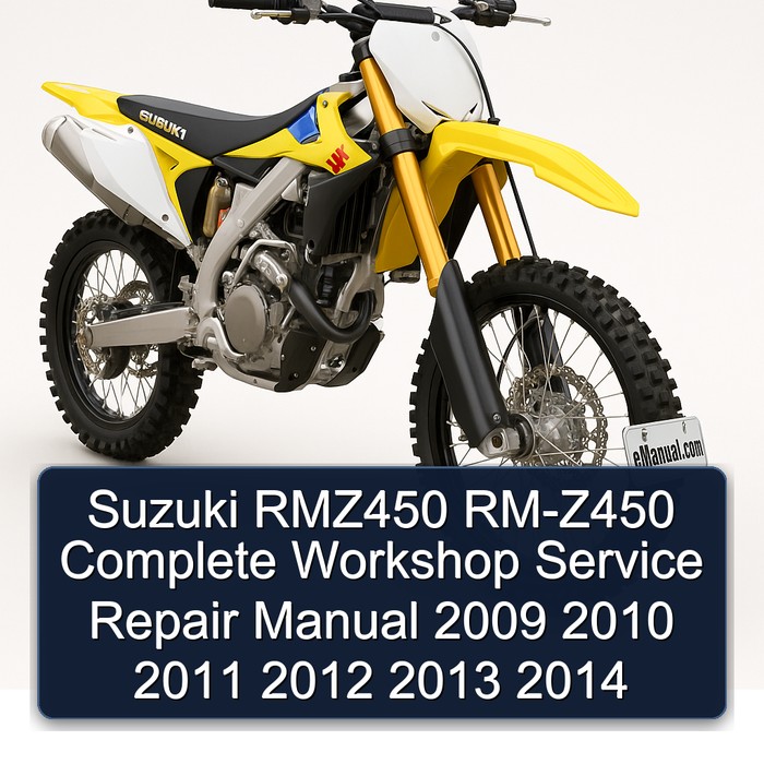 Suzuki RMZ450 RM-Z450 Manual completo de servicio y reparación del taller 2009 2010 2011 2012 2013 2014