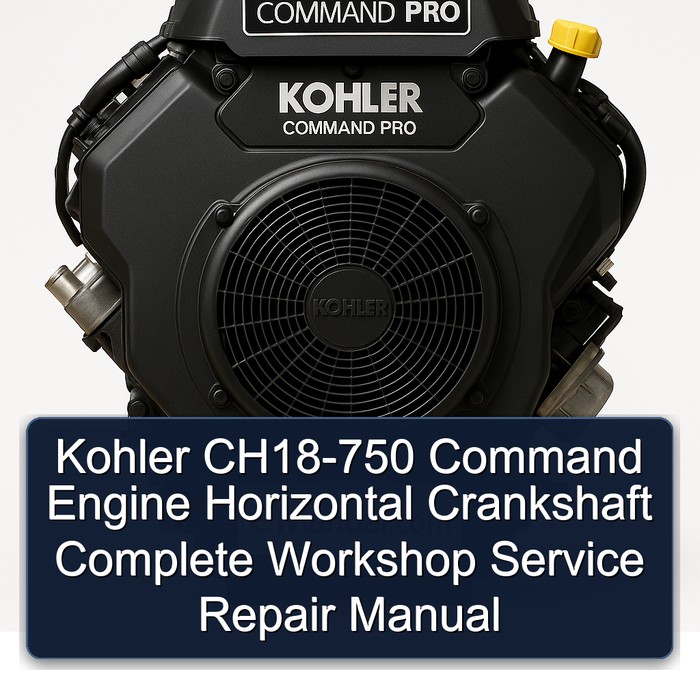 Kohler CH18-750 Command Engine Horizontal Crankshaft Manual completo de servicio y reparación del taller