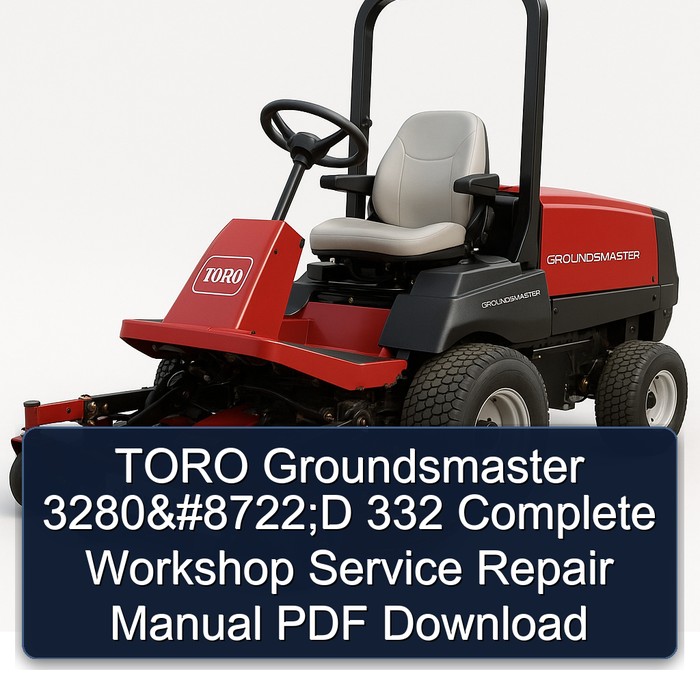 TORO Groundsmaster 3280−D 332 Complete Workshop Service Repair Manual PDF Download