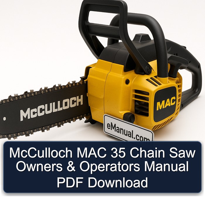 McCulloch MAC 35 Chain Saw Owners & Operators Manual PDF Download