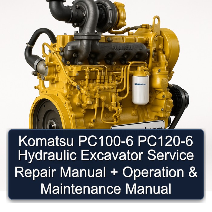 Komatsu PC100-6 PC120-6 Hydraulic Excavator Manual de servicio y reparación + Operation & Maintenance Manual