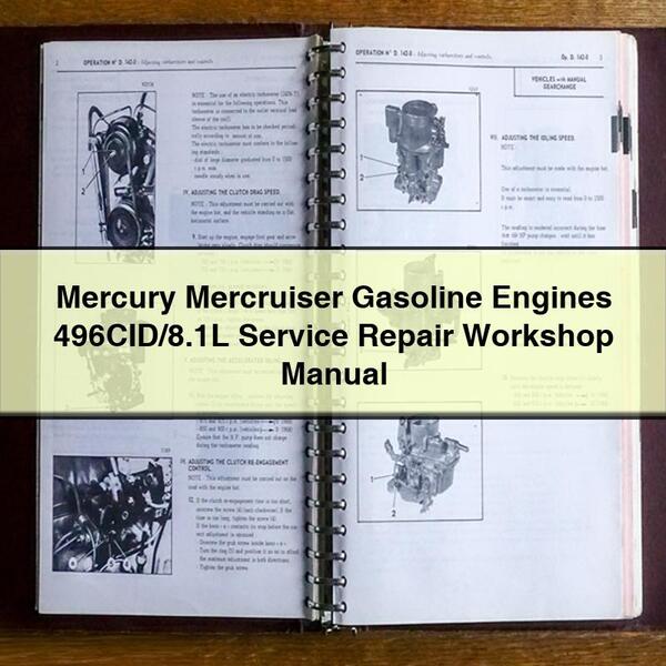 Mercury Mercruiser Gasoline Engines 496CID/8.1L Workshop Service Repair Manual PDF Download