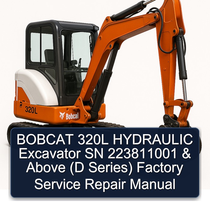 BOBCAT 320L HYDRAULIC Excavator SN 223811001 & Above (D Series) Factory Service Repair Manual