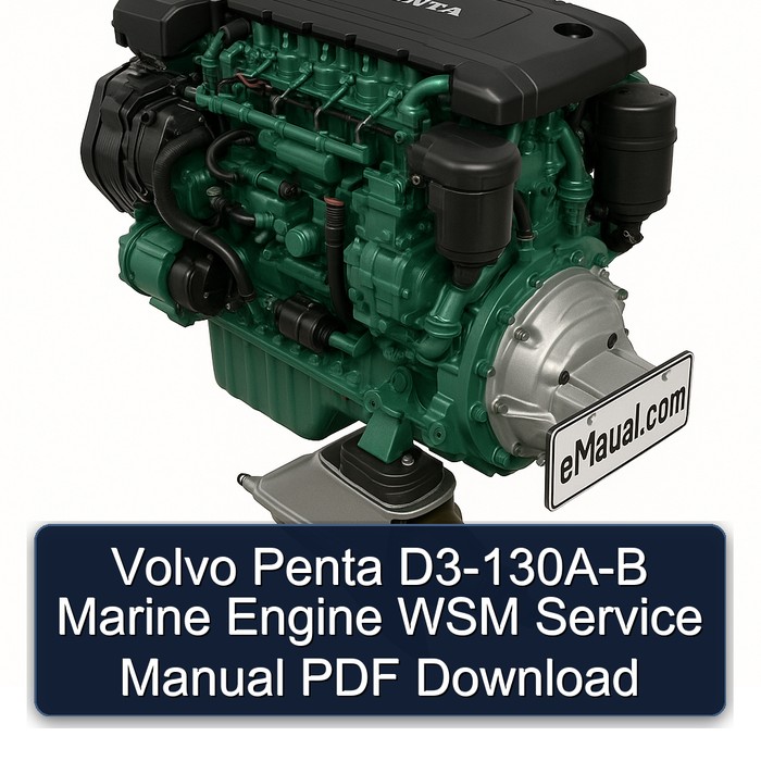 Volvo Penta D3-130A-B Marine Engine WSM Service Manual PDF Download