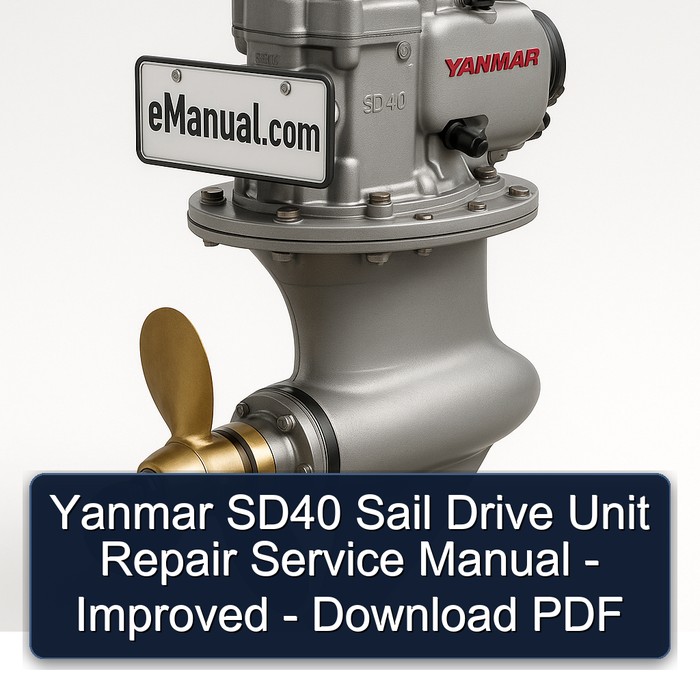 Yanmar SD40 Sail Drive Unit Repair Service Manual - Improved - Download PDF