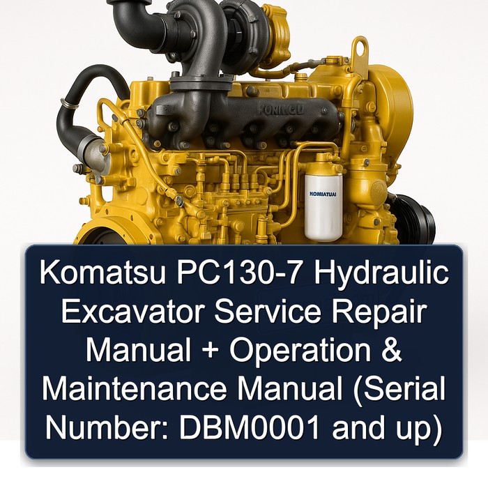 Komatsu PC130-7 Hydraulic Excavator Manual de servicio y reparación + Operation & Maintenance Manual (Serial Number: DBM0001 and up)