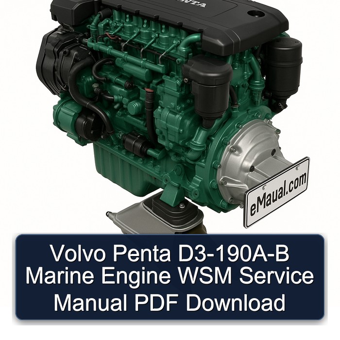 Volvo Penta D3-190A-B Marine Engine WSM Service Manual PDF Download