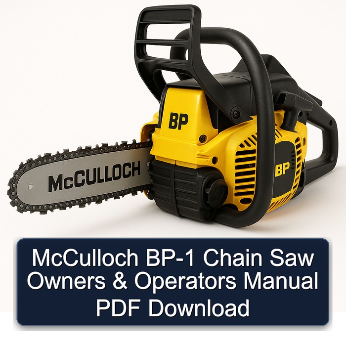McCulloch BP-1 Chain Saw Owners & Operators Manual PDF Download