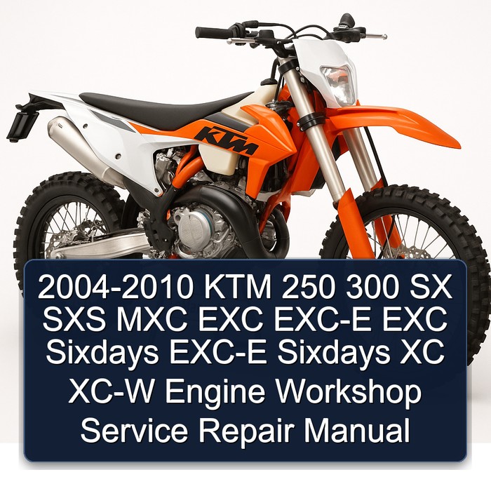 2004-2010 KTM 250 300 SX SXS MXC EXC EXC-E EXC Sixdays EXC-E Sixdays XC XC-W Engine Workshop Manual de servicio y reparación