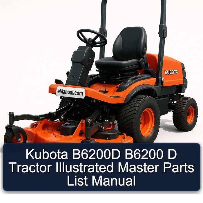 Kubota B6200D B6200 D Tractor Illustrated Master Parts List Manual