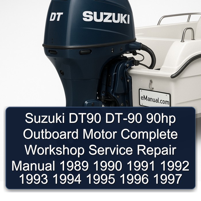 Suzuki DT90 DT-90 90hp Outboard Motor Manual completo de servicio y reparación del taller 1989 1990 1991 1992 1993 1994 1995 1996 1997