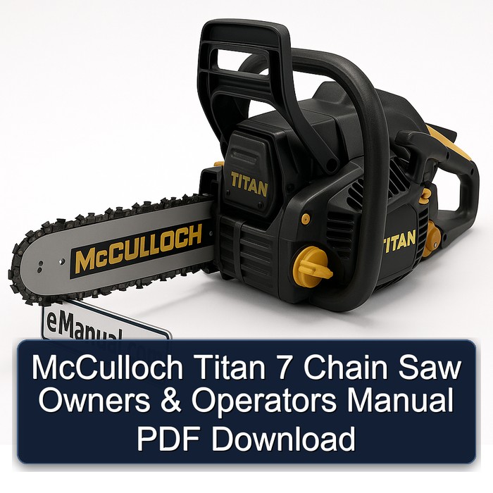 McCulloch Titan 7 Chain Saw Owners & Operators Manual PDF Download
