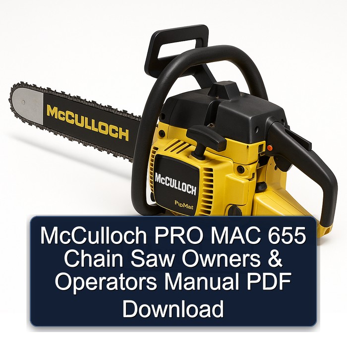 McCulloch PRO MAC 655 Chain Saw Owners & Operators Manual PDF Download