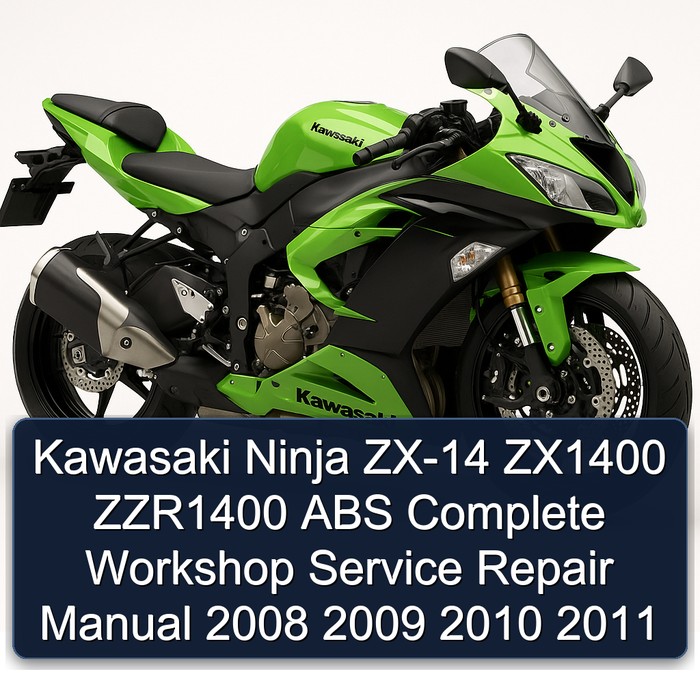 Kawasaki Ninja ZX-14 ZX1400 ZZR1400 ABS Manual completo de servicio y reparación del taller 2008 2009 2010 2011