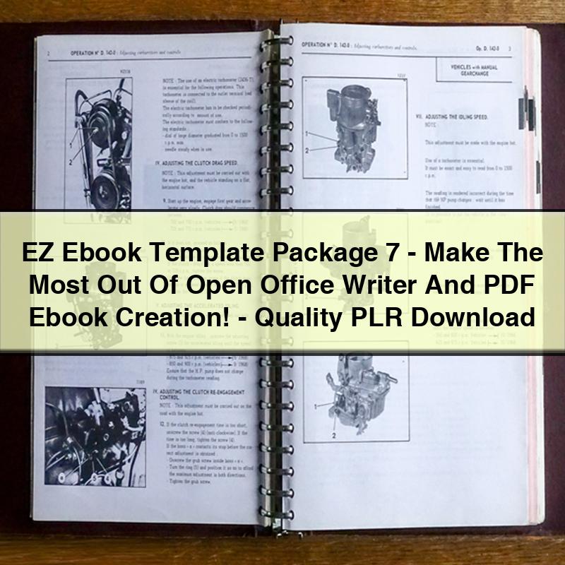 Ez Ebook Template Package 7-Make the Most Out of Open Office Writer and Ebook Creation-Quality Plr PDF Download