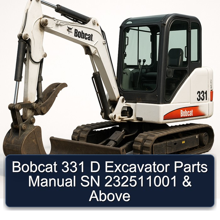 Bobcat 331 D Excavator Parts Manual SN 232511001 & Above 