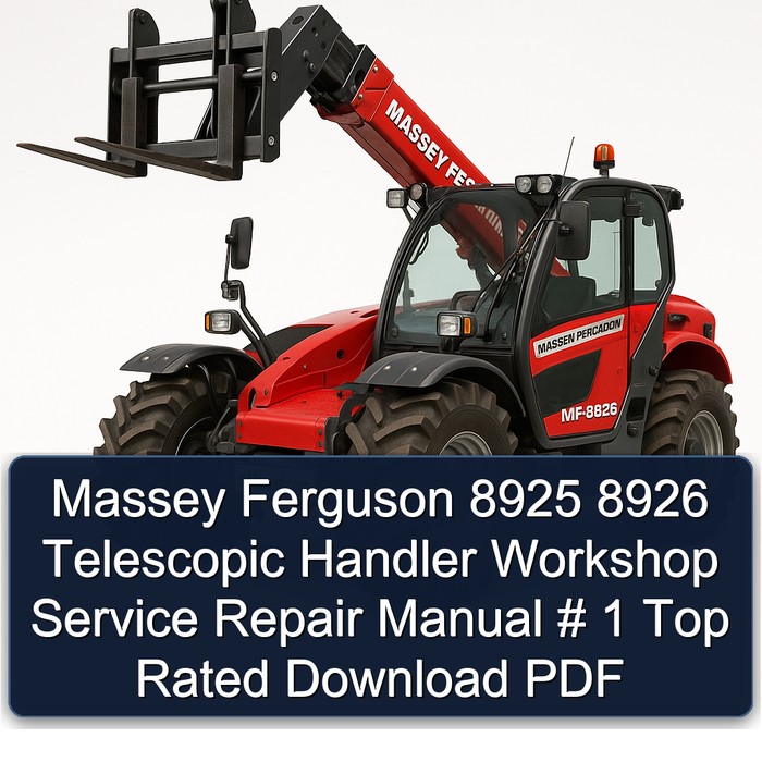 Massey Ferguson 8925 8926 Telescopic Handler Workshop Service Repair Manual # 1 Top Rated Download PDF