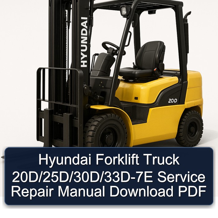 Hyundai Forklift Truck 20D/25D/30D/33D-7E Manual de servicio y reparación Download PDF