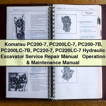 Komatsu PC200-7, PC200LC-7, PC200-7B, PC200LC-7B, PC220-7, PC220LC-7 Hydraulic Excavator + Operation Workshop Service Repair Manual PDF Download