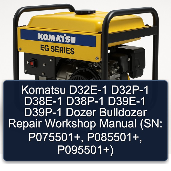 Komatsu D32E-1 D32P-1 D38E-1 D38P-1 D39E-1 D39P-1 Dozer Bulldozer Repair Workshop Manual (SN: P075501+, P085501+, P095501+)