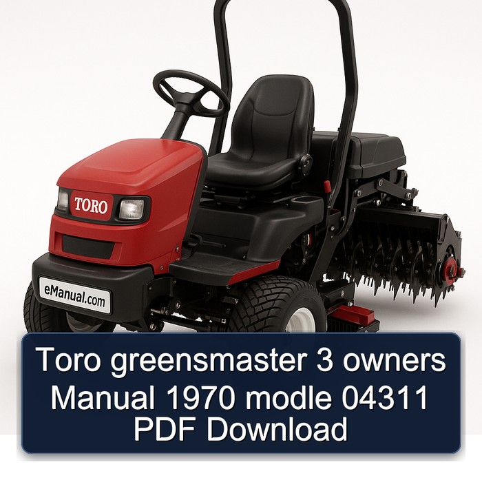 Manual del Propietario Toro Greensmaster 3 (Modelo 1970 - 04311) - PDF