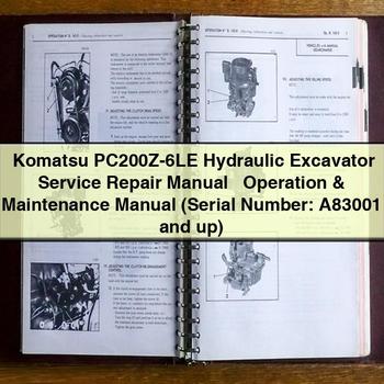 Komatsu PC200Z-6LE Hydraulic Excavator + Operation & (Serial Number: A83001 and Up) Workshop Service Repair Manual PDF Download