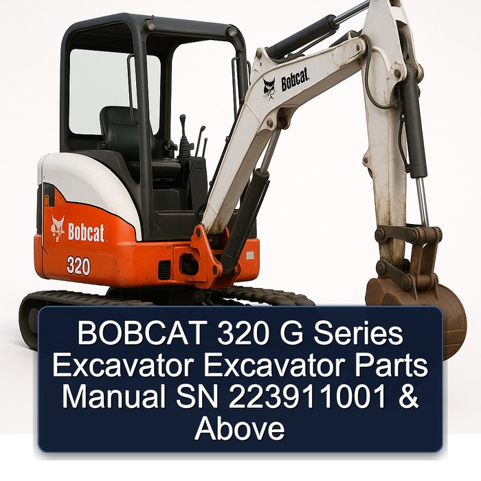 BOBCAT 320 G Series Excavator Excavator Parts Manual SN 223911001 & Above