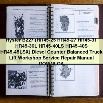 Hyster B227 Diesel Counter Balanced Truck Lift Workshop Service Repair Manual