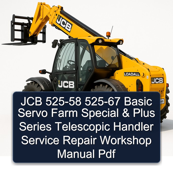JCB 525-58 525-67 Basic Servo Farm Special & Plus Series Telescopic Handler Service Repair Workshop Manual Pdf