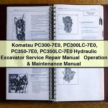 Komatsu PC300-7E0 PC300LC-7E0 PC350-7E0 PC350LC-7E0 Hydraulic Excavator + Operation Workshop Service Repair Manual PDF Download