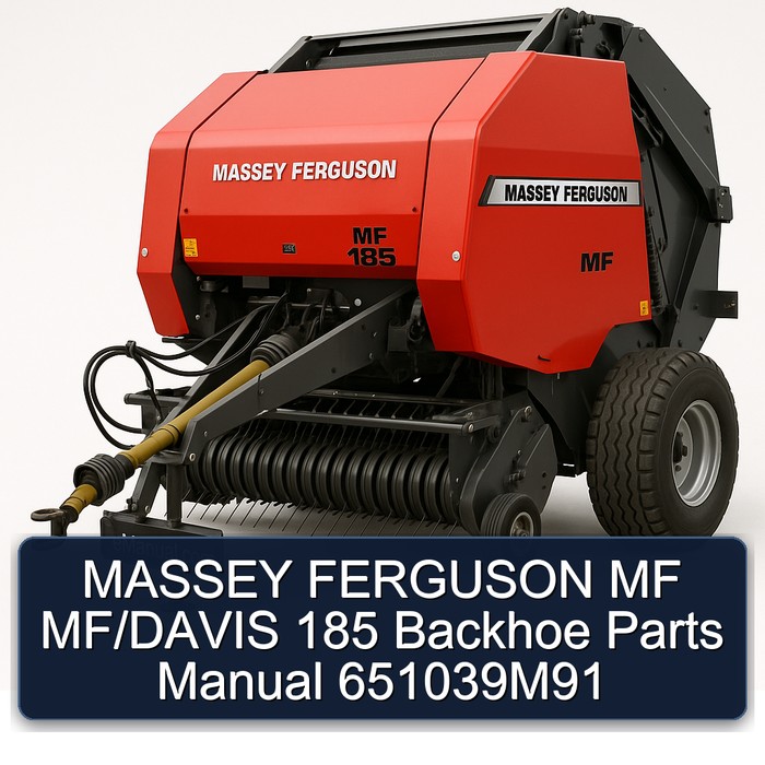 MASSEY FERGUSON MF MF/DAVIS 185 Backhoe Parts Manual 651039M91