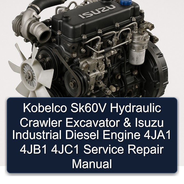 Manual de Reparación y Servicio para Excavadora Hidráulica Kobelco SK60V y Motor Diesel Industrial Isuzu 4JA1, 4JB1, 4JC1 (LE-17701 y posteriores)